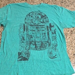 Teal Graphic T-Shirt with Robot Design
